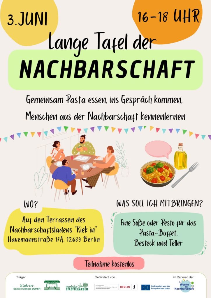 Flyer Lange Tafel der Nachbarschaft